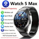2025New For Android and ios Smart Watch Men AMOLED Screen GPS Motion trajectory Heart Rate Bluetooth Calls SmartWatch Waterproof