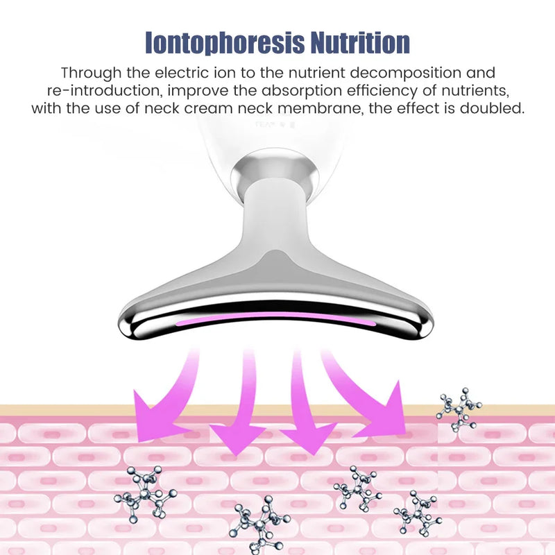 Face Neck Lift Beauty Device EMS Facial Massager LED Light Therapy Double Chin Remover Skin Rejuvenation Tightening Anti Wrinkle