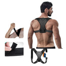 Cinto corretor de postura ajustável para costas, ombros e clavículas, com suporte para remodelar o corpo.