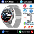 2025New For Android and ios Smart Watch Men AMOLED Screen GPS Motion trajectory Heart Rate Bluetooth Calls SmartWatch Waterproof