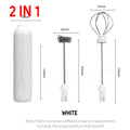 HOT  Electric Milk Frother + Egg Beater Wireless Type-C Charging 3 Speeds Mini Handheld Foam Maker Coffee Whisk Cooking Tools
